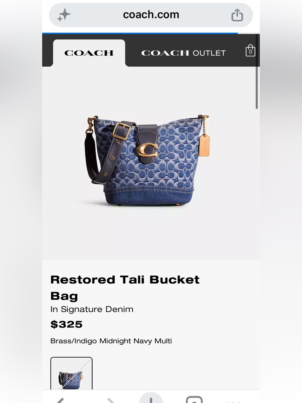 Coach Boutique Signature Tali Bucket Bag with 2 Crossbody Straps - Sold Out